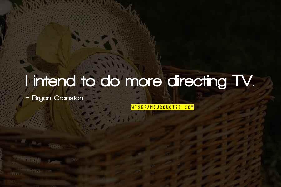 Having A Crush On A Friend Quotes By Bryan Cranston: I intend to do more directing TV.