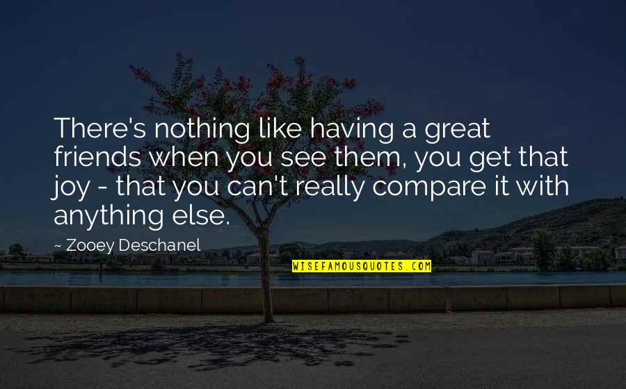 Having A Friends Quotes By Zooey Deschanel: There's nothing like having a great friends when
