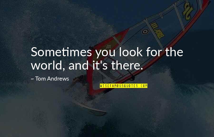 Having A Good Party Quotes By Tom Andrews: Sometimes you look for the world, and it's