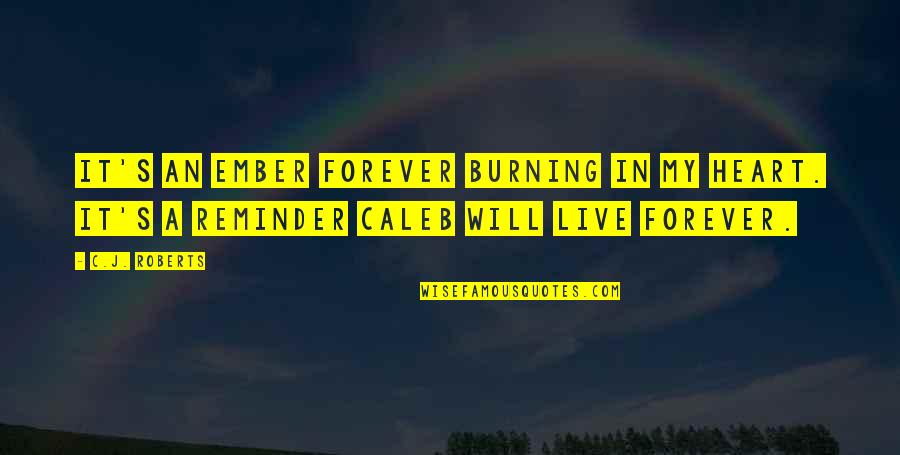 Having A Heart Too Big Quotes By C.J. Roberts: It's an ember forever burning in my heart.