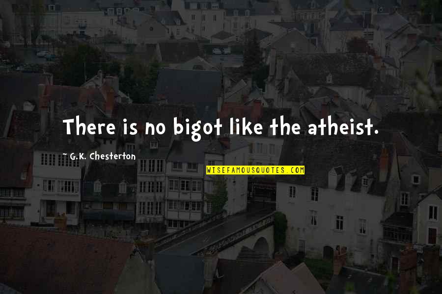 Having A Loud Voice Quotes By G.K. Chesterton: There is no bigot like the atheist.