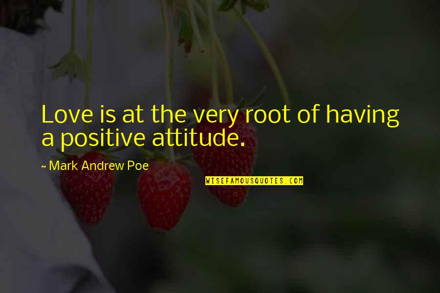 Having A Positive Attitude Quotes By Mark Andrew Poe: Love is at the very root of having