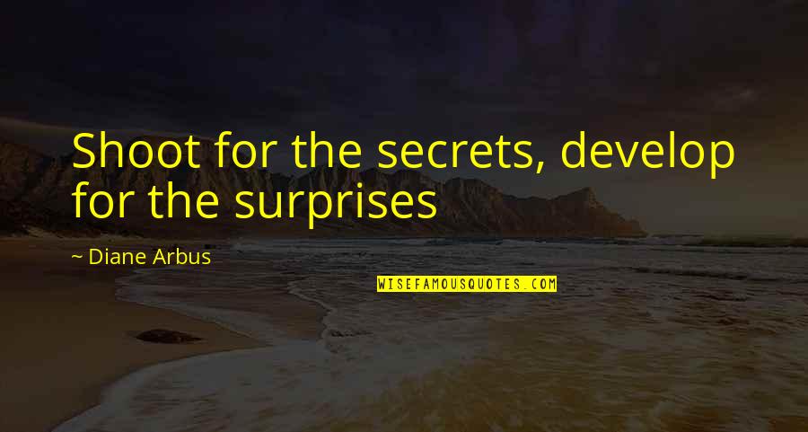 Having A Strong Marriage Quotes By Diane Arbus: Shoot for the secrets, develop for the surprises Having A Strong Marriage Quotes By Diane Arbus: Shoot for the secrets, develop for the surprises