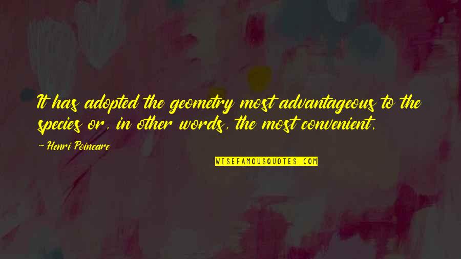 Having A Title Quotes By Henri Poincare: It has adopted the geometry most advantageous to