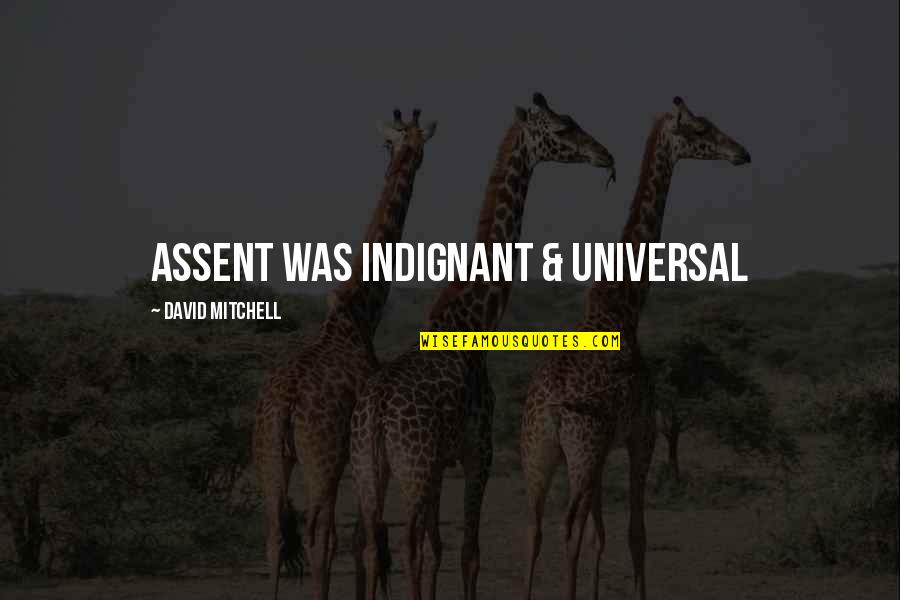 Having An Awesome Life Quotes By David Mitchell: Assent was indignant & universal