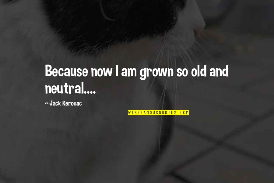 Having An Itch Quotes By Jack Kerouac: Because now I am grown so old and