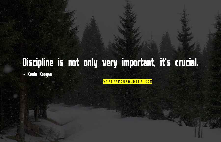 Having Faith And Not Giving Up Quotes By Kevin Keegan: Discipline is not only very important, it's crucial.