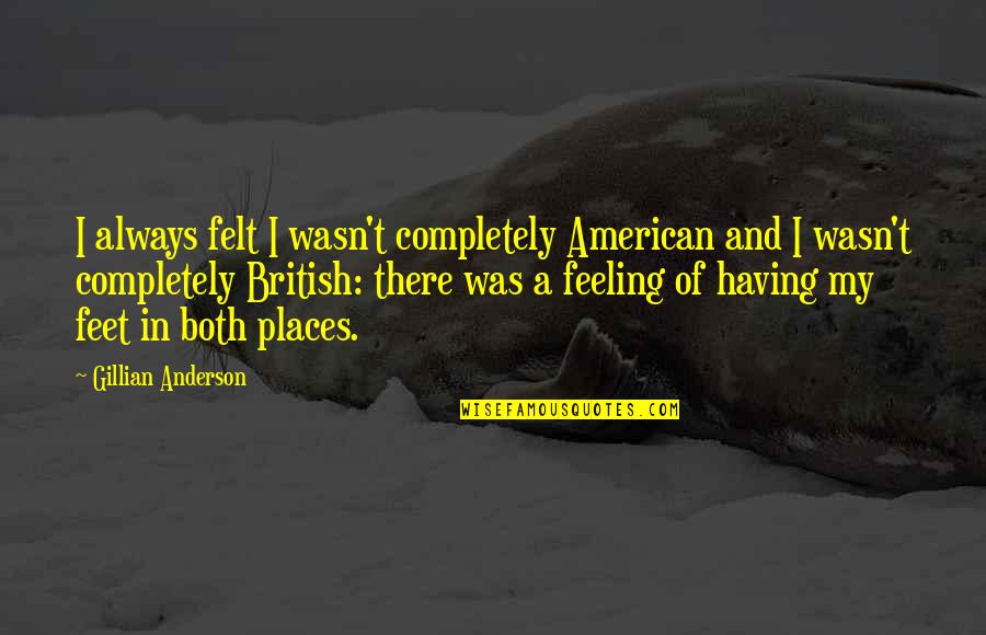 Having Feelings For Your Ex Quotes By Gillian Anderson: I always felt I wasn't completely American and