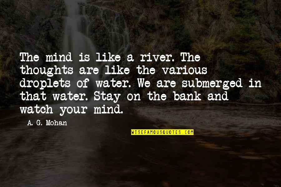 Having Little Cousins Quotes By A. G. Mohan: The mind is like a river. The thoughts