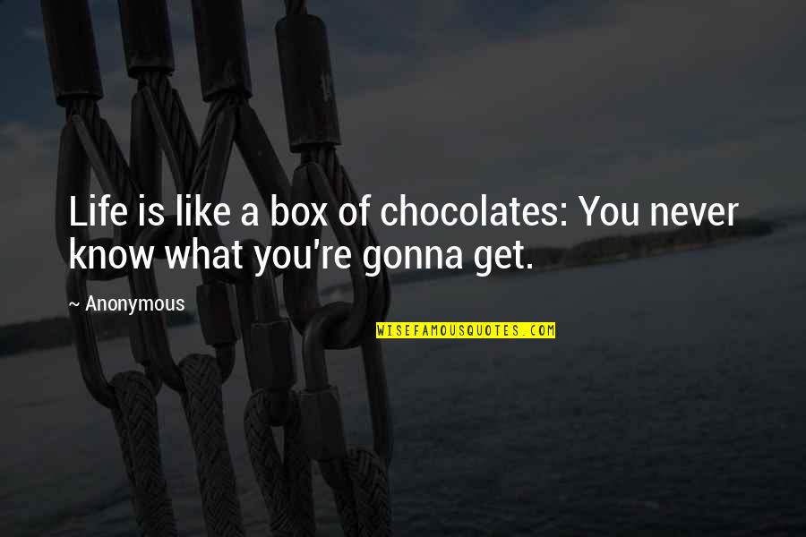 Having Little Cousins Quotes By Anonymous: Life is like a box of chocolates: You