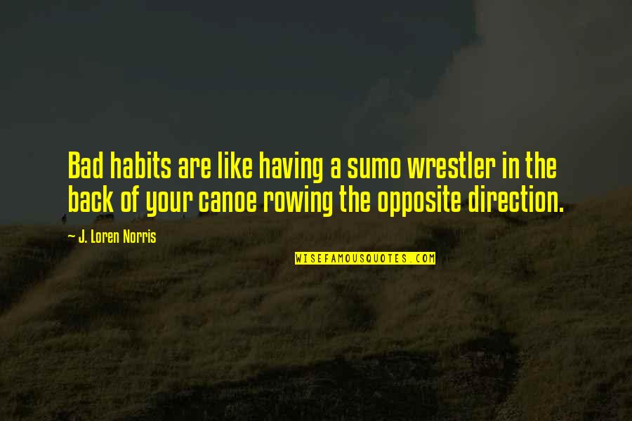 Having No Direction Quotes By J. Loren Norris: Bad habits are like having a sumo wrestler