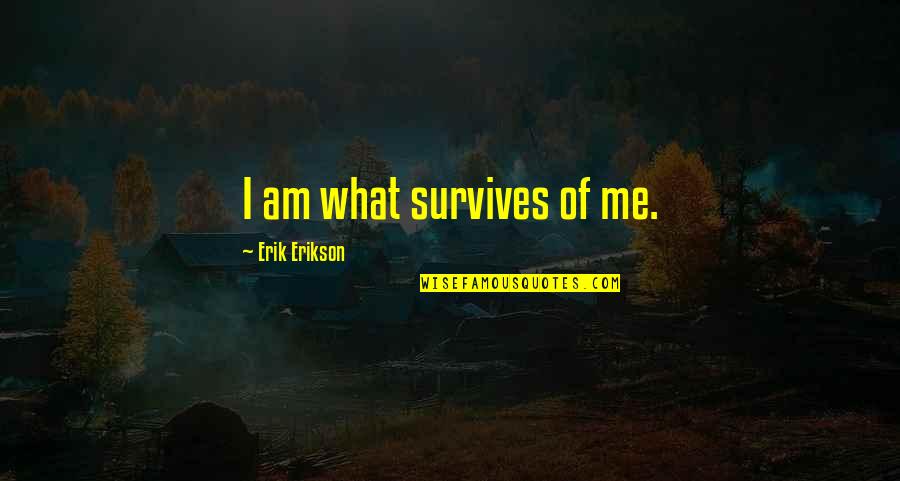Having No Plan Quotes By Erik Erikson: I am what survives of me.