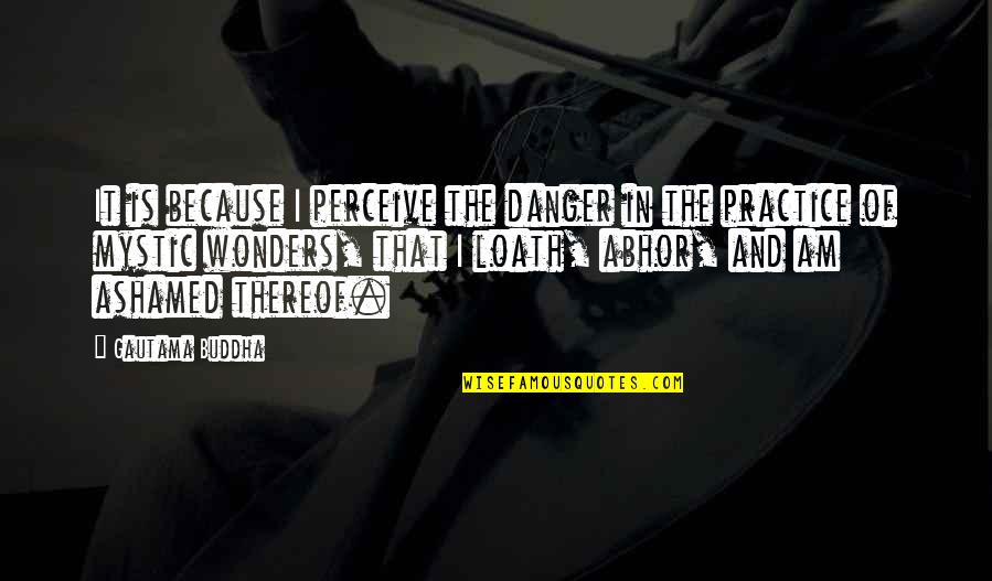 Having No Self Confidence Quotes By Gautama Buddha: It is because I perceive the danger in