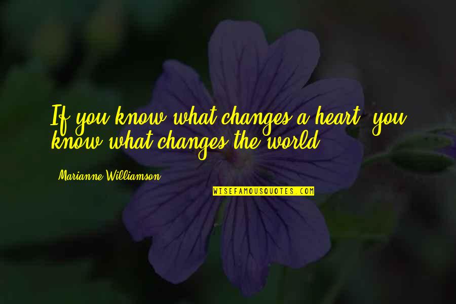 Having Nothing To Say Quotes By Marianne Williamson: If you know what changes a heart, you