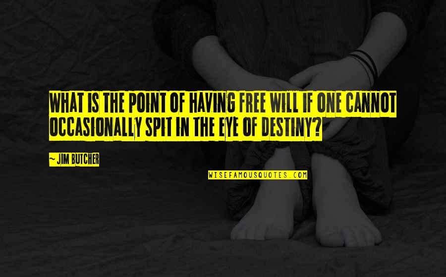 Having One Eye Quotes By Jim Butcher: What is the point of having free will