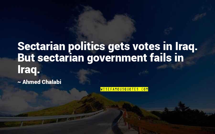 Having Self Confidence Quotes By Ahmed Chalabi: Sectarian politics gets votes in Iraq. But sectarian