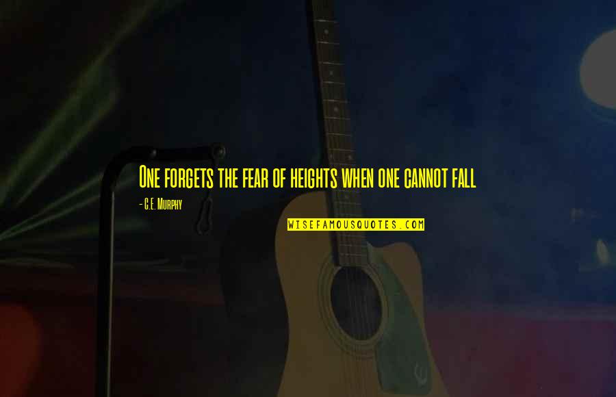 Having Stupid Friends Quotes By C.E. Murphy: One forgets the fear of heights when one Having Stupid Friends Quotes By C.E. Murphy: One forgets the fear of heights when one