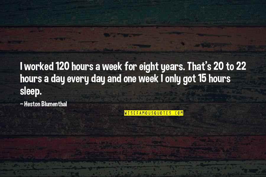 Having Superpowers Quotes By Heston Blumenthal: I worked 120 hours a week for eight