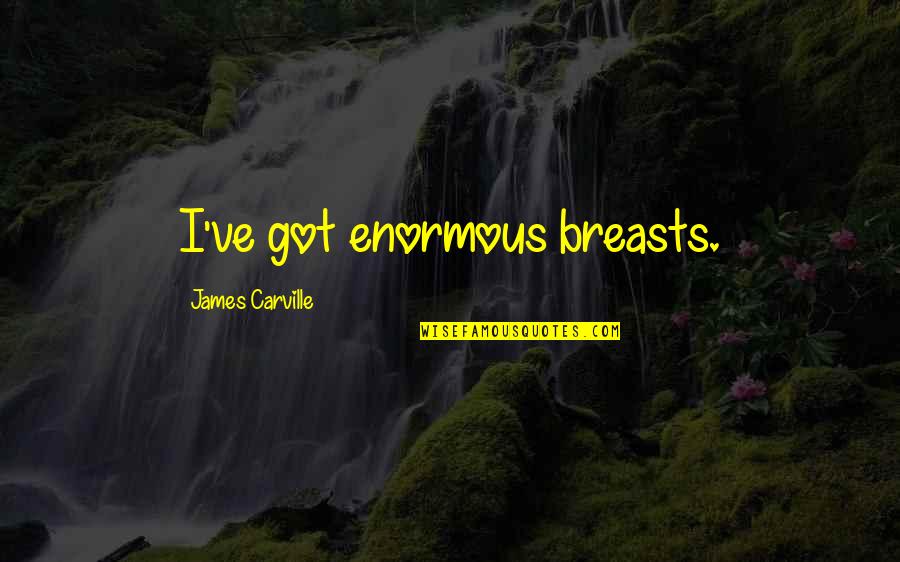 Having To Pick Between Two Guys Quotes By James Carville: I've got enormous breasts.