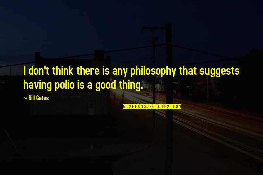 Having Too Much Of A Good Thing Quotes By Bill Gates: I don't think there is any philosophy that