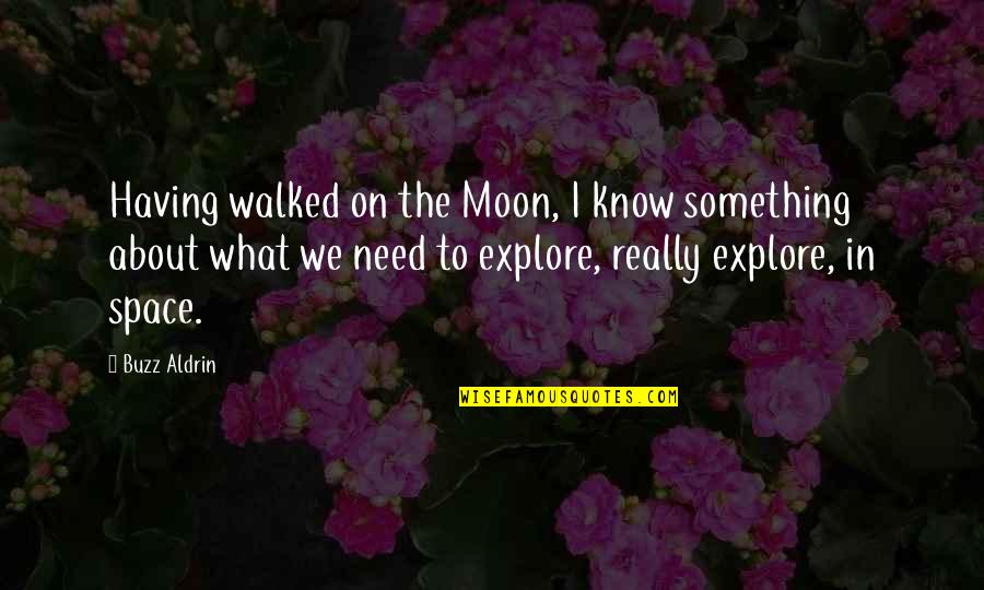 Having What You Need Quotes By Buzz Aldrin: Having walked on the Moon, I know something