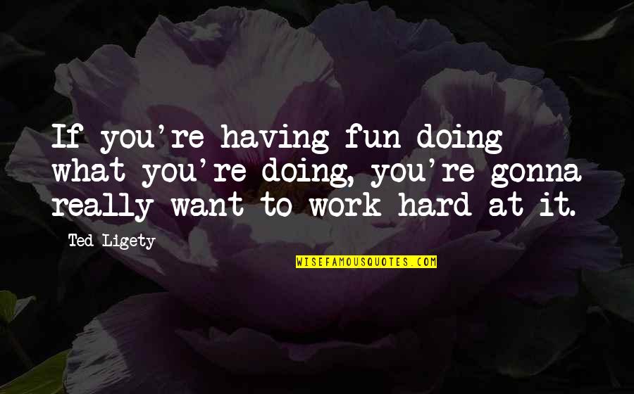 Having What You Want Quotes By Ted Ligety: If you're having fun doing what you're doing,