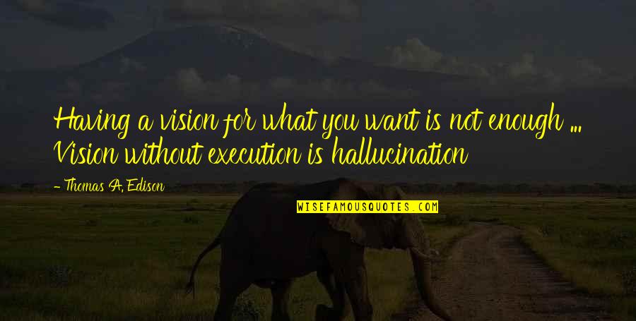 Having What You Want Quotes By Thomas A. Edison: Having a vision for what you want is