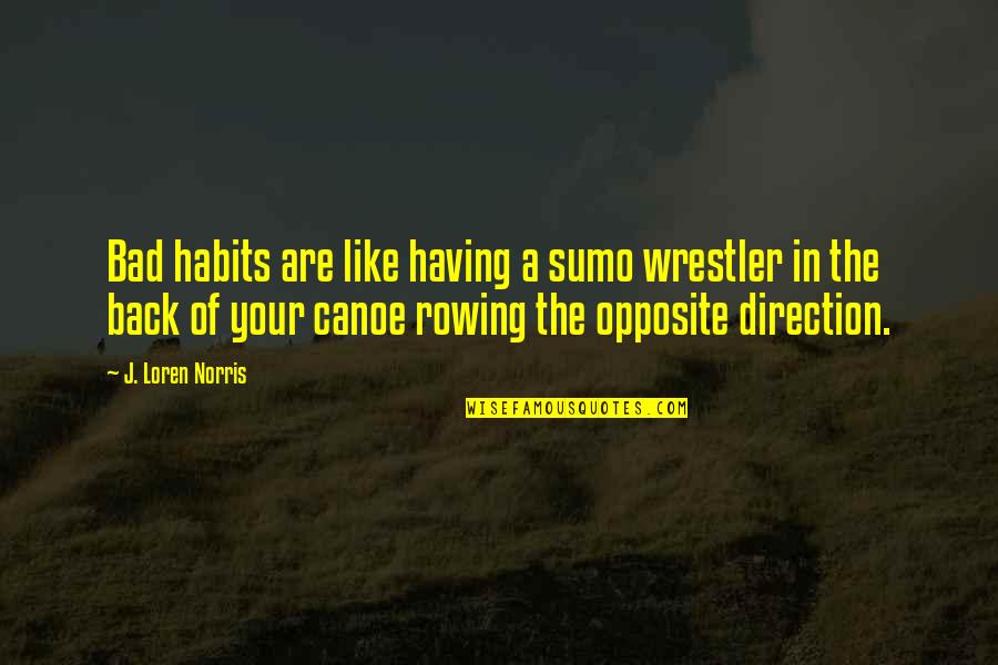 Having Your Back Quotes By J. Loren Norris: Bad habits are like having a sumo wrestler