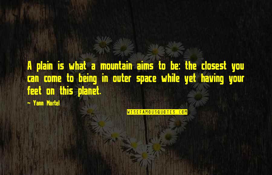 Having Your Own Space Quotes By Yann Martel: A plain is what a mountain aims to