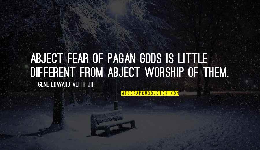 Havre Quotes By Gene Edward Veith Jr.: Abject fear of pagan gods is little different