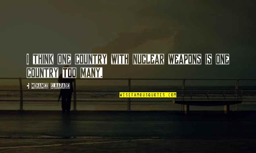 Havuzda Y Zen Quotes By Mohamed ElBaradei: I think one country with nuclear weapons is