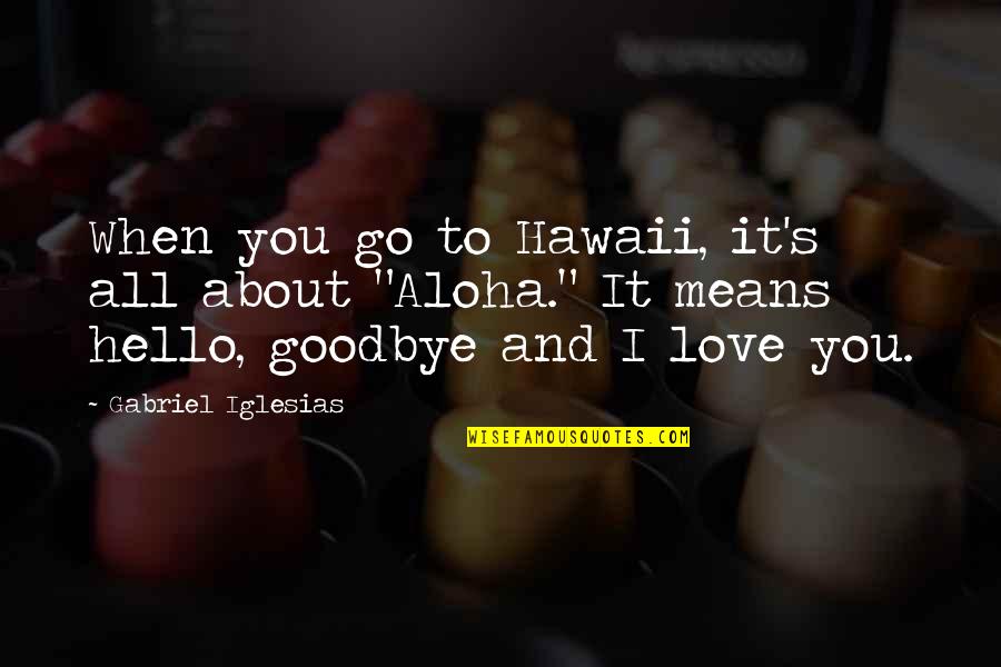 Hawaii Aloha Quotes By Gabriel Iglesias: When you go to Hawaii, it's all about