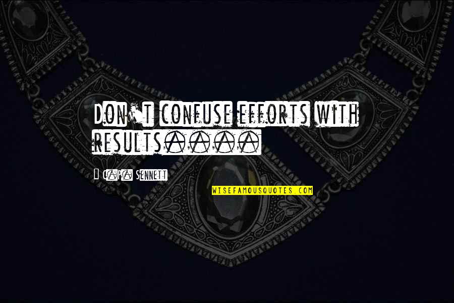 Hawaii Beach Quotes By C.P. Sennett: Don't confuse efforts with results....