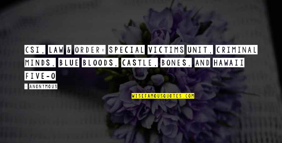 Hawaii Five 0 Quotes By Anonymous: CSI, Law & Order: Special Victims Unit, Criminal