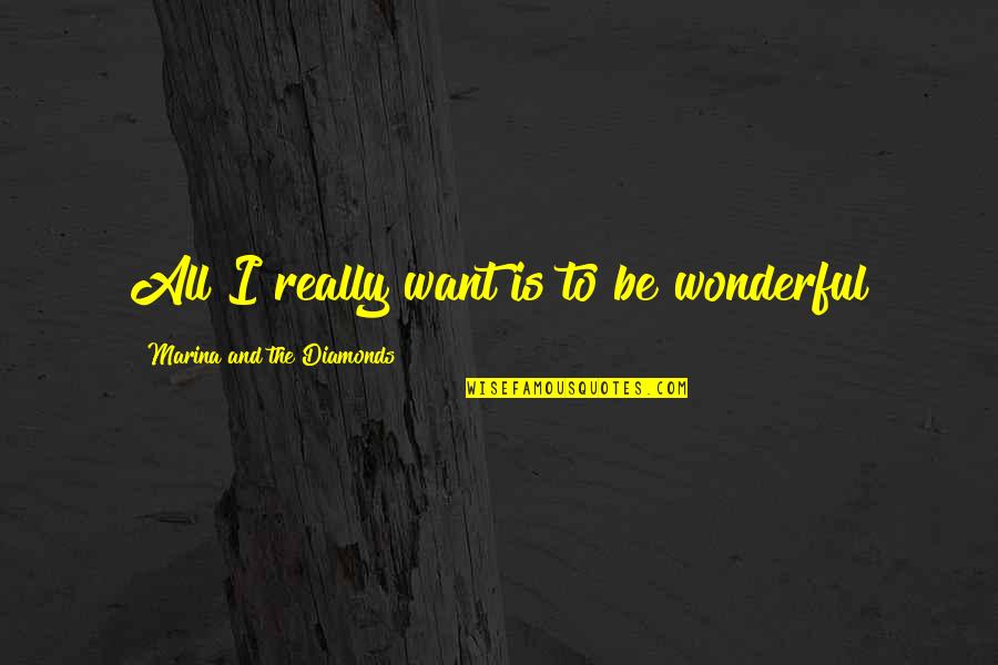 Hawaii Five 0 Quotes By Marina And The Diamonds: All I really want is to be wonderful