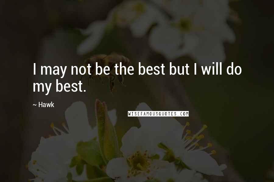 Hawk quotes: I may not be the best but I will do my best. Hawk quotes: I may not be the best but I will do my best.