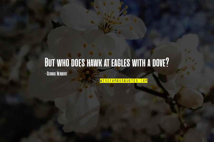 Hawk Quotes By George Herbert: But who does hawk at eagles with a