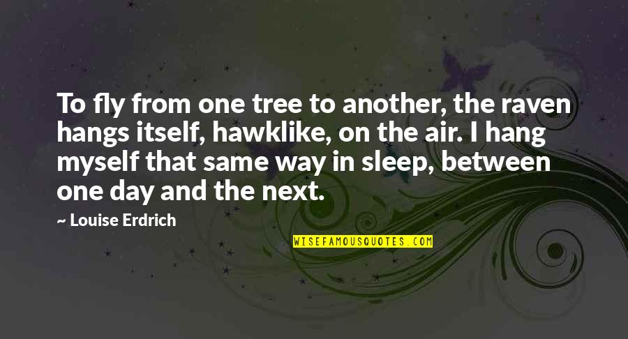 Hawklike Quotes By Louise Erdrich: To fly from one tree to another, the