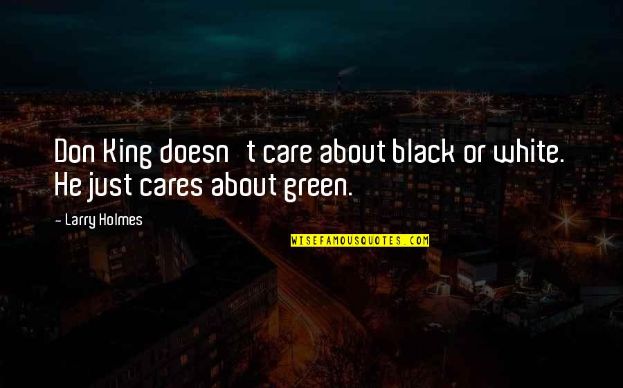 Hawklords We Are One Quotes By Larry Holmes: Don King doesn't care about black or white.