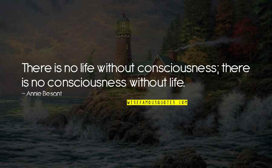 Hawksong Book Quotes By Annie Besant: There is no life without consciousness; there is