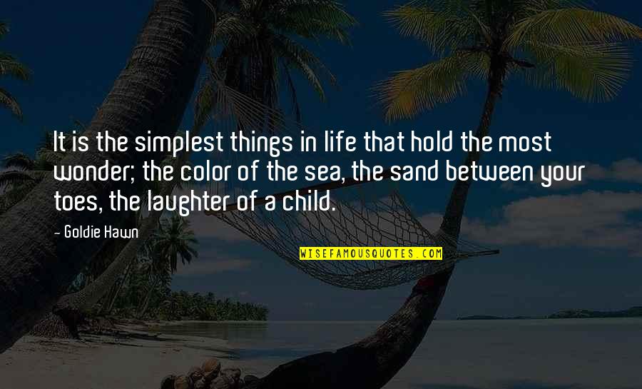 Hawn Quotes By Goldie Hawn: It is the simplest things in life that