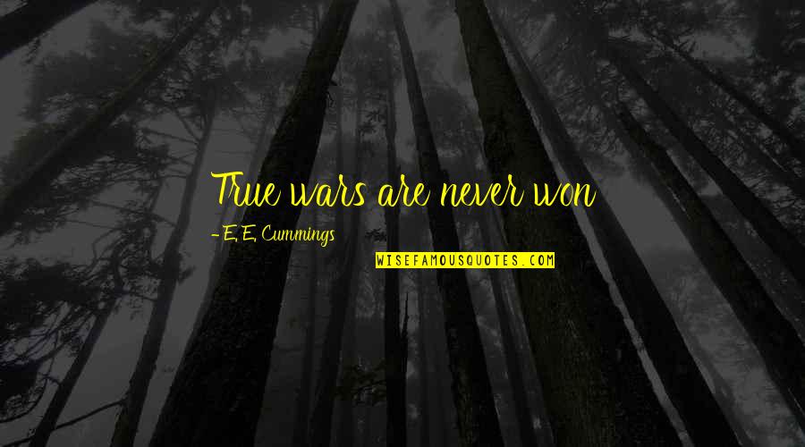 Hawraa Hawraa Quotes By E. E. Cummings: True wars are never won