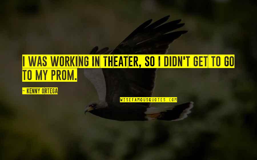 Hayashi Quotes By Kenny Ortega: I was working in theater, so I didn't