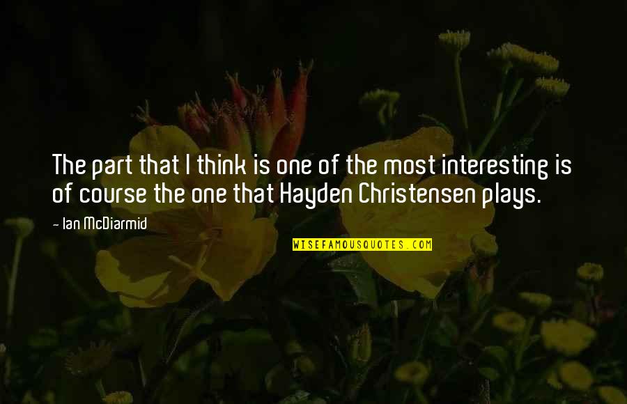 Hayden Christensen Quotes By Ian McDiarmid: The part that I think is one of