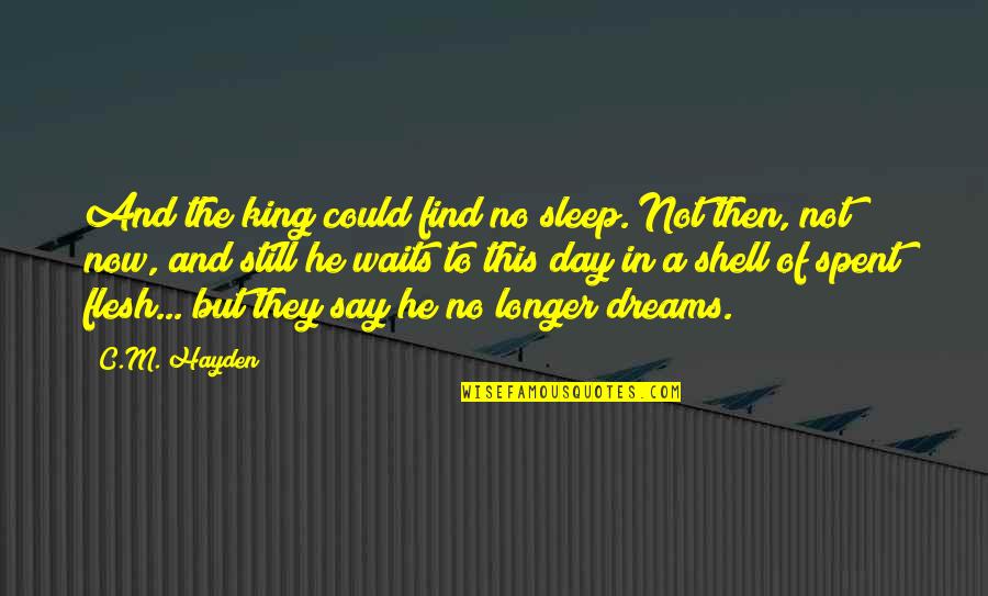 Hayden's Quotes By C.M. Hayden: And the king could find no sleep. Not
