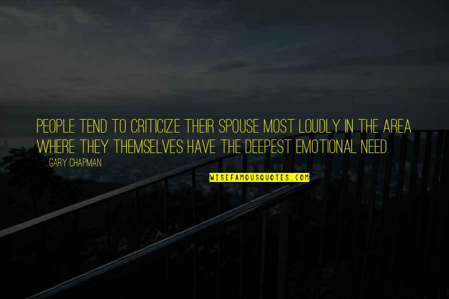 Haydukes Auto Quotes By Gary Chapman: People tend to criticize their spouse most loudly