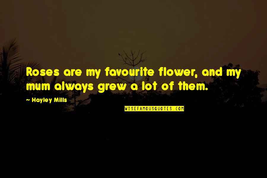 Hayley's Quotes By Hayley Mills: Roses are my favourite flower, and my mum