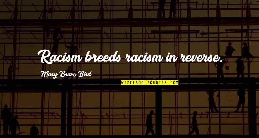Haymakers West Quotes By Mary Brave Bird: Racism breeds racism in reverse. Haymakers West Quotes By Mary Brave Bird: Racism breeds racism in reverse.