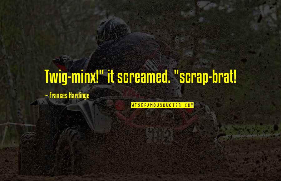 Haymitch Book Quotes By Frances Hardinge: Twig-minx!" it screamed. "scrap-brat!