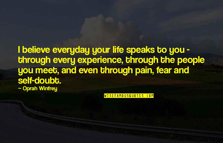 Hayssam Chagoury Quotes By Oprah Winfrey: I believe everyday your life speaks to you